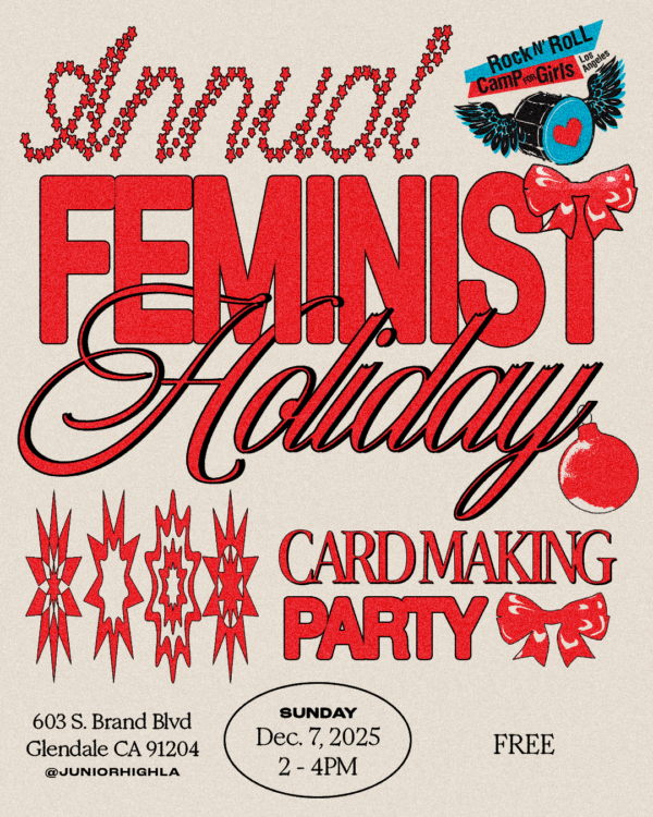 Text-based flyer for the Annual Feminist Holiday Card Making Party